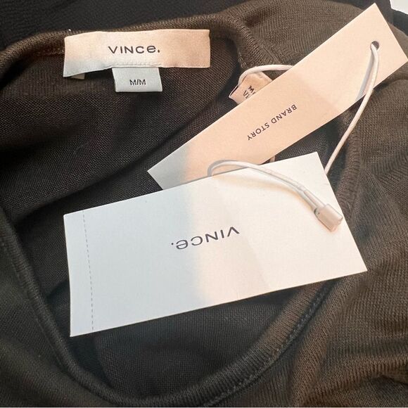 VINCE Stretch-jersey midi dress in Army Green Medium NEW MSRP $245 - Picture 9 of 12